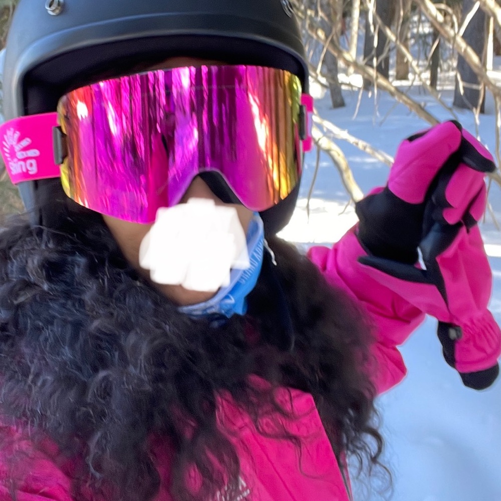 Pink ski googles